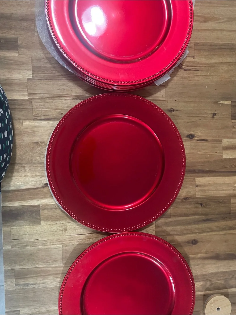 Red Beaded Charger Plate - 8